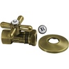 image:imageKingston Brass CC44153XK 12 FIP x 12 or 716 Slip Joint QuarterTurn Straight ShutOff Valve with Flange Antique Brass