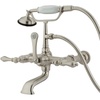 image:imageKingston Brass CC542T1 Vintage 7Inch Spread Wall Mount Leg Tub Filler with Hand Shower Metal Lever Handle Polished ChromeBrushed Nickel