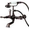 image:imageKingston Brass CC542T1 Vintage 7Inch Spread Wall Mount Leg Tub Filler with Hand Shower Metal Lever Handle Polished ChromeOil Rubbed Bronze