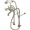 image:imageKingston Brass CC57T458MX Vintage FreeStanding Clawfoot Tub Filler with Hand Shower and Cross Handle Brushed NickelBrushed Nickel