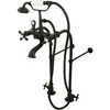 image:imageKingston Brass CC57T458MX Vintage FreeStanding Clawfoot Tub Filler with Hand Shower and Cross Handle Brushed NickelOil Rubbed Bronze