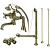 image:imageKingston Brass CCK225AB Vintage Wall Mount Clawfoot Tub Faucet Package with Supply Line Antique BrassAntique Brass