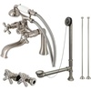 image:imageKingston Brass CCK225AB Vintage Wall Mount Clawfoot Tub Faucet Package with Supply Line Antique BrassBrushed Nickel
