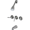 image:imageKingston Brass KB2238YL Yosemite Three Handle Tub Shower Faucet 318 inch Diameter Escutcheon Brushed NickelBrushed Nickel