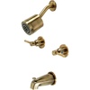 image:imageKingston Brass KBX8141DL Concord DoubleHandle Tub and Shower Faucet in Polished ChromeAntique Brass