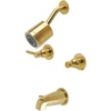 image:imageKingston Brass KBX8141DL Concord DoubleHandle Tub and Shower Faucet in Polished ChromeBrushed Brass