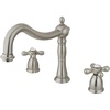 image:imageKingston Brass KS1348AX Heritage Roman Tub Filler with Metal Cross Handle Brushed NickelBrushed Nickel