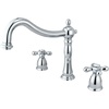 image:imageKingston Brass KS1348AX Heritage Roman Tub Filler with Metal Cross Handle Brushed NickelPolished Chrome