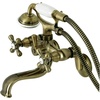 image:imageKingston Brass KS226MB Kingston Wall Mount Tub Faucet with Hand Shower Matte BlackAntique Brass