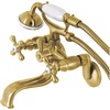 image:imageKingston Brass KS226MB Kingston Wall Mount Tub Faucet with Hand Shower Matte BlackBrushed Brass
