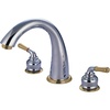 image:imageKingston Brass KS2364 Naples Roman Tub Filler Polished Chrome and Polished Brass8Inch Adjustable CenterChrome