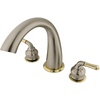image:imageKingston Brass KS2364 Naples Roman Tub Filler Polished Chrome and Polished Brass8Inch Adjustable CenterNickel