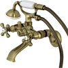 image:imageKingston Brass KS265SB Tub Wall Mount Clawfoot Tub Faucet with Hand Shower Brushed BrassAntique Brass