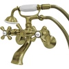 image:imageKingston Brass KS266MB Kingston Wall Mount Clawfoot Tub Faucet with Hand Shower Matte BlackAntique Brass