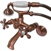 image:imageKingston Brass KS266MB Kingston Wall Mount Clawfoot Tub Faucet with Hand Shower Matte BlackAntique Copper