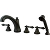 image:imageKingston Brass KS43255AL Metropolitan Roman Tub Faucet with Hand Shower Oil Rubbed BronzeOil Rubbed Bronze
