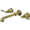 image:imageKingston Brass KS7026NL Naples TwoHandle 3Hole Wall Mount Roman Tub Faucet in Polished NickelAntique Brass