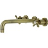 image:imageKingston Brass KS8027BEX Essex TwoHandle Wall Mount Tub Faucet Brushed BrassAntique Brass
