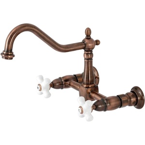 image:imageKingston Brass AE7T7 Aqua Vintage Wall Mount Clawfoot Tub Faucet Brushed BrassAntique Copper