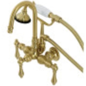 image:imageKingston Brass AE7T7 Aqua Vintage Wall Mount Clawfoot Tub Faucet Brushed BrassBrushed Brass