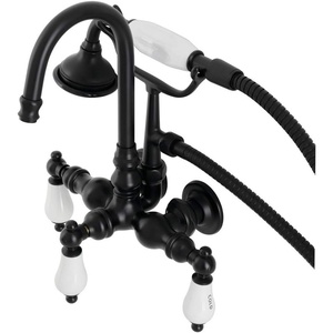 image:imageKingston Brass AE9T0 Aqua Vintage Wall Mount Clawfoot Tub Faucet Matte BlackMatte Black