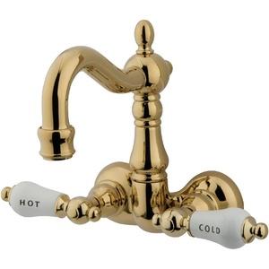 image:imageKingston Brass CC1073T2 Vintage 338Inch Wall Mount Tub Faucet Polished BrassPolished Brass