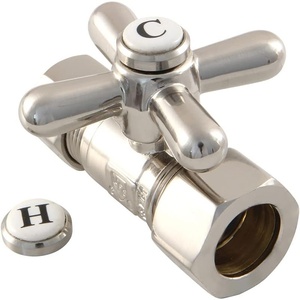 image:imageKingston Brass CC44451X Vintage 58Inch OD X 12Inch OD Compression Straight Stop Valve 218Inch Polished ChromeBrushed Nickel