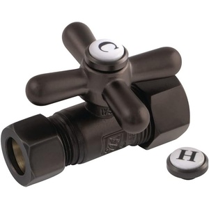 image:imageKingston Brass CC44451X Vintage 58Inch OD X 12Inch OD Compression Straight Stop Valve 218Inch Polished ChromeOil Rubbed Bronze