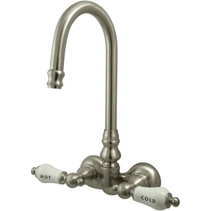 image:imageKingston Brass CC74T1 Vintage Leg Tub Filler Porcelain Lever Handle Polished Chrome8Inch Adjustable CenterBrushed Nickel