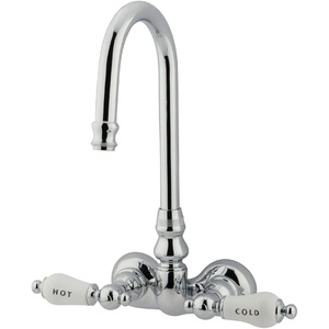 image:imageKingston Brass CC74T1 Vintage Leg Tub Filler Porcelain Lever Handle Polished Chrome8Inch Adjustable CenterPolished Chrome