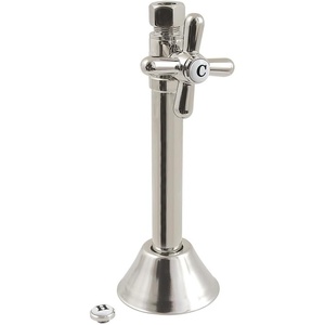 image:imageKingston Brass CC83256X 12 Sweat x 38 OD Comp Straight Shut Off Valve with 5 Extension Polished NickelPolished Nickel