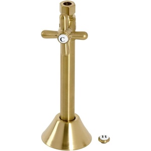 image:imageKingston Brass CC83257X 12 Sweat x 38 OD Comp Straight Shut Off Valve with 5 Extension Brushed BrassBrushed Brass