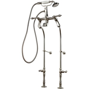 image:imageKingston Brass CCK103T8 VintageAqua Eden Tub Filler Combo with Lever Handle and Supply Lines Brushed NickelBrushed Nickel