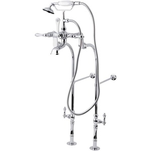 image:imageKingston Brass CCK103T8 VintageAqua Eden Tub Filler Combo with Lever Handle and Supply Lines Brushed NickelPolished Chrome