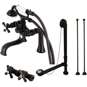 image:imageKingston Brass CCK225AB Vintage Wall Mount Clawfoot Tub Faucet Package with Supply Line Antique BrassOil Rubbed Bronze