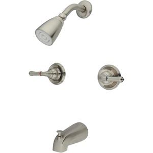 image:imageKingston Brass GKB248 Magellan Tub and Shower Faucet with Two Handles Brushed Nickel 1168 x 8 x 738Brushed Nickel