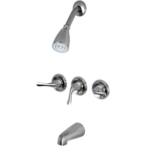 image:imageKingston Brass KB2238YL Yosemite Three Handle Tub Shower Faucet 318 inch Diameter Escutcheon Brushed NickelBrushed Nickel