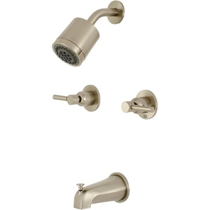 image:imageKingston Brass KBX8141DL Concord DoubleHandle Tub and Shower Faucet in Polished ChromeBrushed Nickel