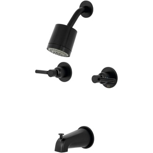 image:imageKingston Brass KBX8141DL Concord DoubleHandle Tub and Shower Faucet in Polished ChromeMatte Black