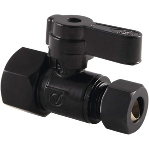 image:imageKingston Brass KF4315BB 12 FIP X 38 OD Comp Straight Stop Valve Brushed BrassMatte Black