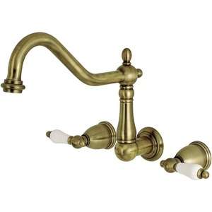image:imageKingston Brass KS1020PL Heritage Wall Mount Roman Tub Faucet Matte BlackAntique Brass