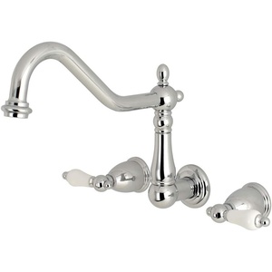 image:imageKingston Brass KS1020PL Heritage Wall Mount Roman Tub Faucet Matte BlackPolished Chrome