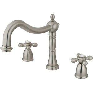 image:imageKingston Brass KS1348AX Heritage Roman Tub Filler with Metal Cross Handle Brushed NickelBrushed Nickel