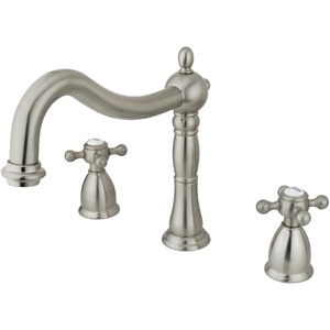 image:imageKingston Brass KS1348BX Heritage Roman Tub Filler with Metal Cross Handle Brushed NickelBrushed Nickel