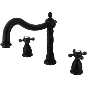 image:imageKingston Brass KS1348BX Heritage Roman Tub Filler with Metal Cross Handle Brushed NickelOil Rubbed Bronze