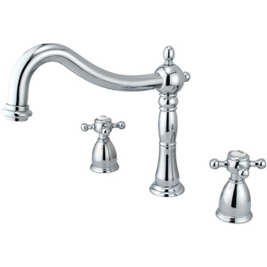 image:imageKingston Brass KS1348BX Heritage Roman Tub Filler with Metal Cross Handle Brushed NickelPolished Chrome