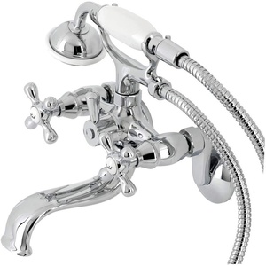 image:imageKingston Brass KS226C Kingston Wall Mount Tub Faucet with Hand Shower Polished Chrome