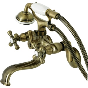 image:imageKingston Brass KS226MB Kingston Wall Mount Tub Faucet with Hand Shower Matte BlackAntique Brass