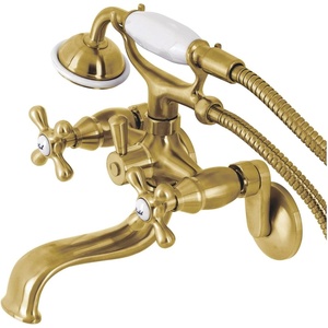 image:imageKingston Brass KS226MB Kingston Wall Mount Tub Faucet with Hand Shower Matte BlackBrushed Brass