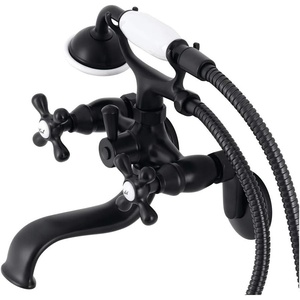 image:imageKingston Brass KS226MB Kingston Wall Mount Tub Faucet with Hand Shower Matte BlackMatte Black